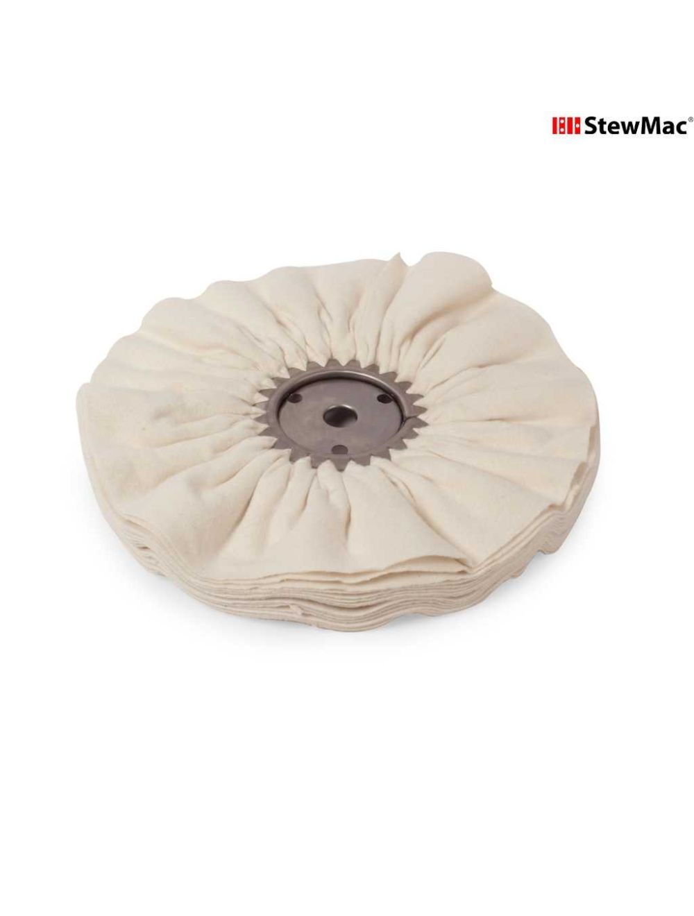 Roues de polissage StewMac, blanchies, 12”, Roue en “Canton”, pour manche de ¾"