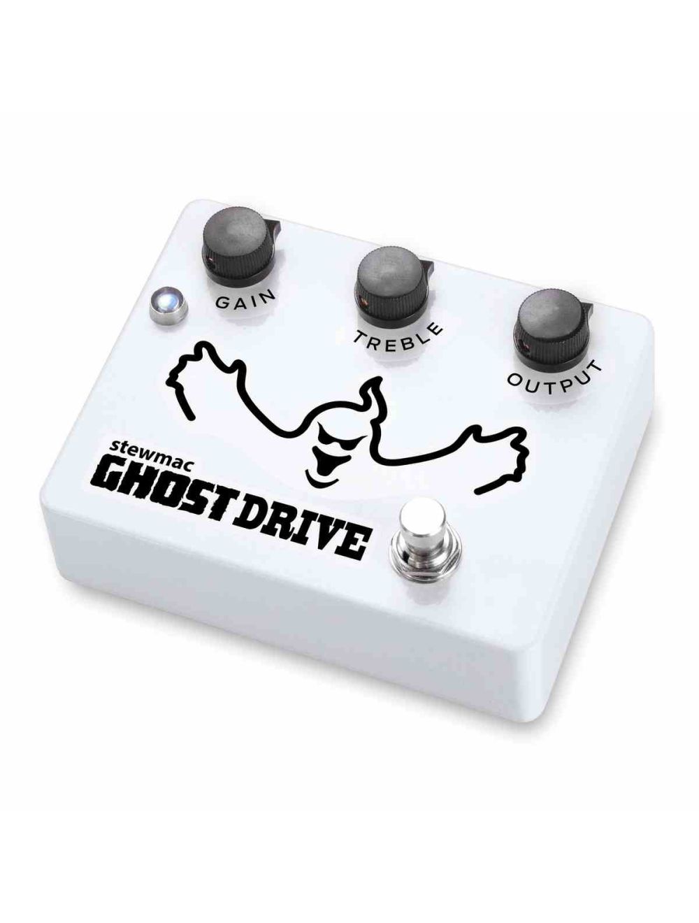 StewMac Ghost Drive Pedal DIY Build Your Own Overdrive Kit， With White  Enclosure， Based on the Klon Centaur (12254-W)-